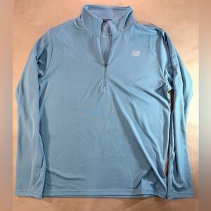 New Balance NB Dry Quarter‑Zip Pullover Men’s L – Light Blue Running Top
